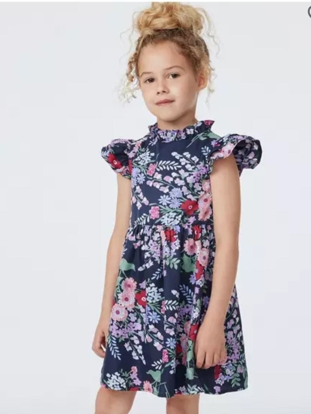 NWT Janie and Jack The Park Garden Dress Merchant Marine Floral Navy Size 8
